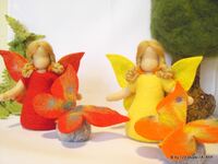 Filz Puppe - Schmetterling , Jahreszeitentisch