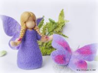 Filz Puppe - Schmetterling , lila